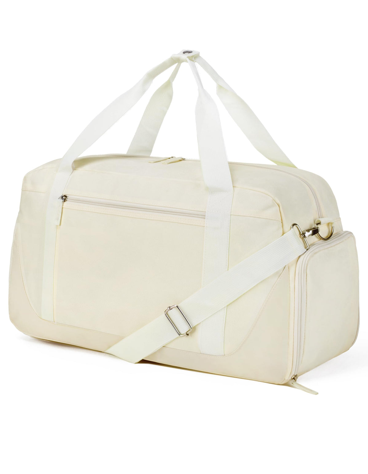 Vorspack Gym Bag for Women - 35L Duffle Bag for Travel with Wet Pocket Lightweight Duffel Bag with Shoe Compartment Weekender Bag Overnight Bag for Sports Gym Trip - Beige