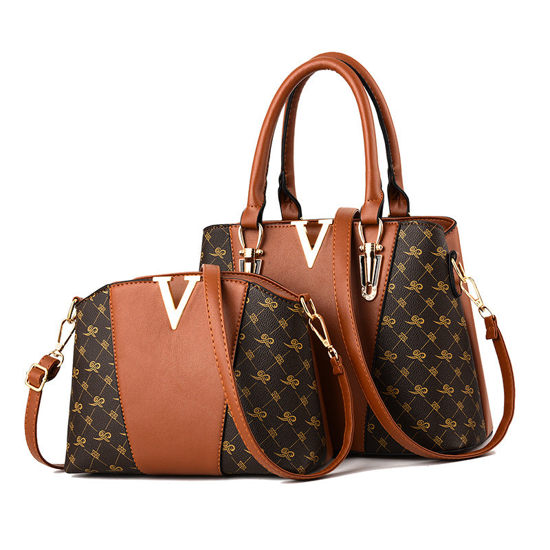 Fashionable Women's Shoulder Bag Set (Tote + Crossbody)