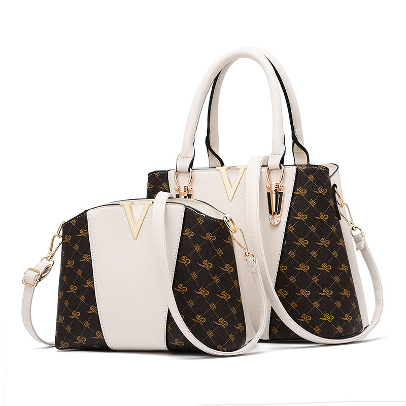 Fashionable Women's Shoulder Bag Set (Tote + Crossbody)