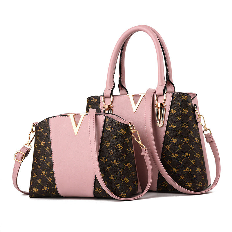 Fashionable Women's Shoulder Bag Set (Tote + Crossbody)