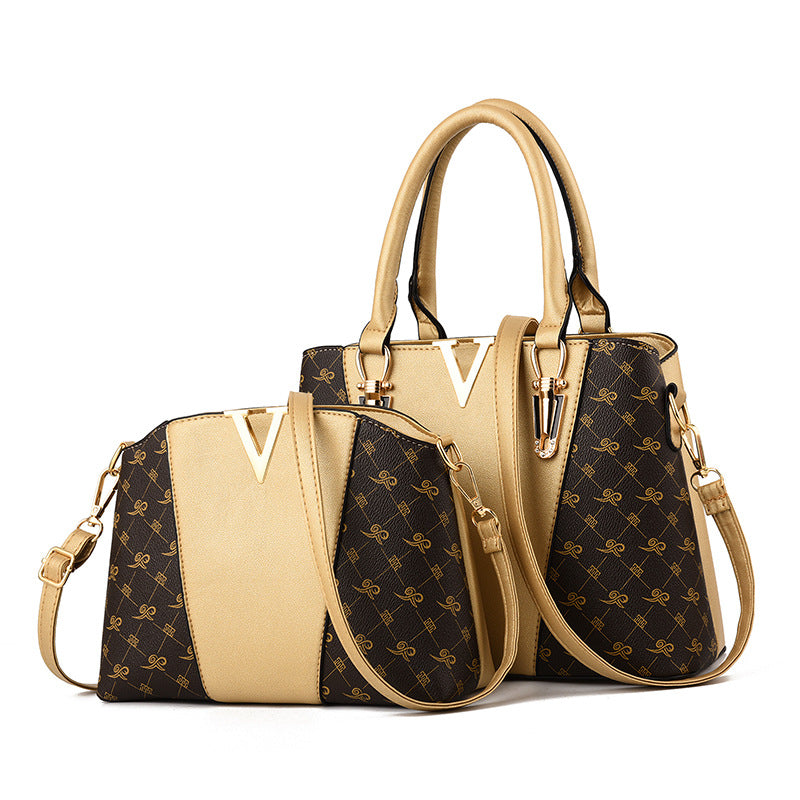 Fashionable Women's Shoulder Bag Set (Tote + Crossbody)