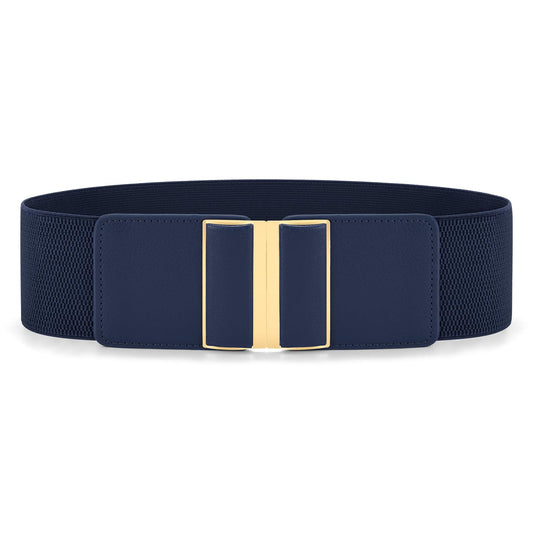 WHIPPY Women Wide Elastic Belt Stretchy Thick Belts for Women Dresses Ladies Fashion WaistbandNavy BlueS