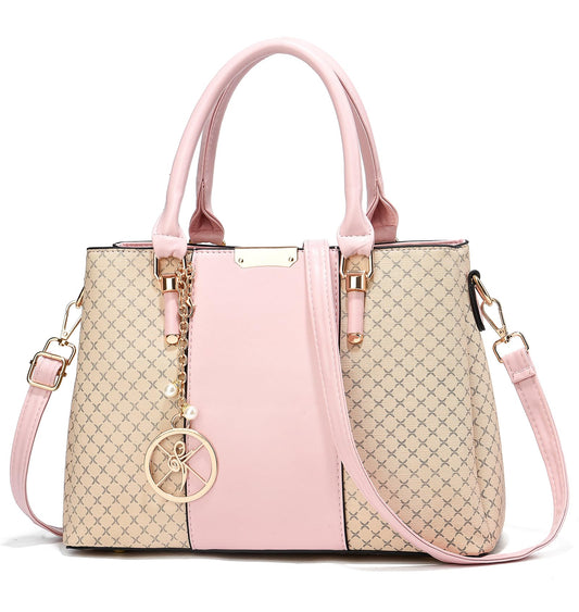 Purse and Handbags for Women 3 Zip Compartments Tote Bag Designer Shoulder Purse Top Handle Satchel Bags