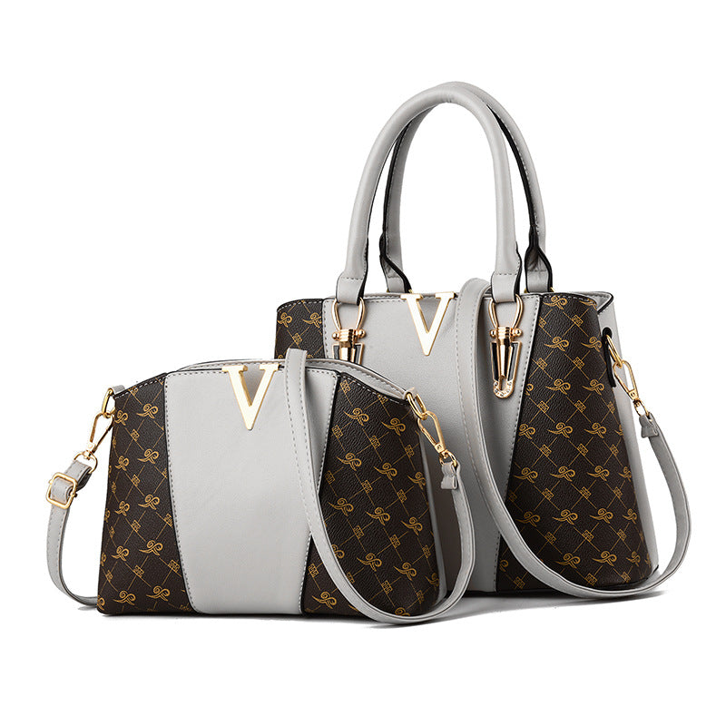 Fashionable Women's Shoulder Bag Set (Tote + Crossbody)