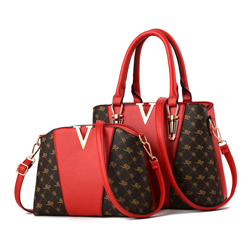 Fashionable Women's Shoulder Bag Set (Tote + Crossbody)