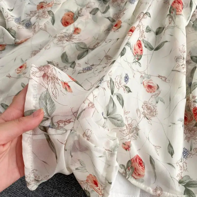 Vintage Floral Print V-Neck Women's Jumpsuit PL465